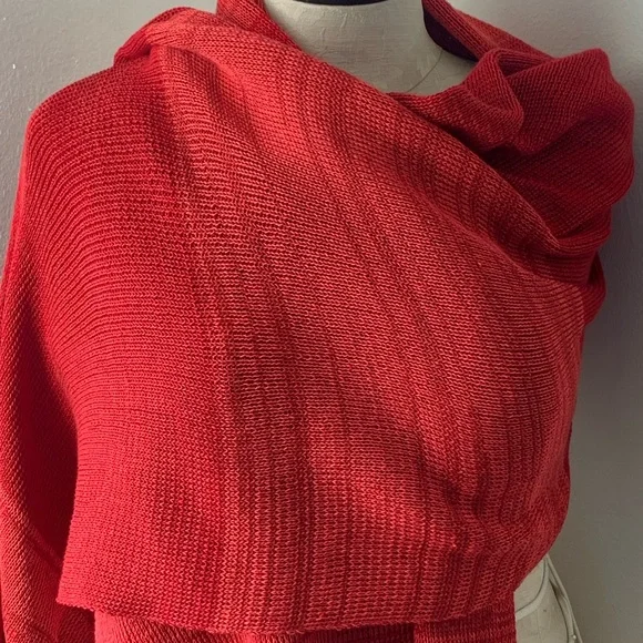 Handmade Long Chale Scarf - Red and beautifully crafted - Picture 2 of 4